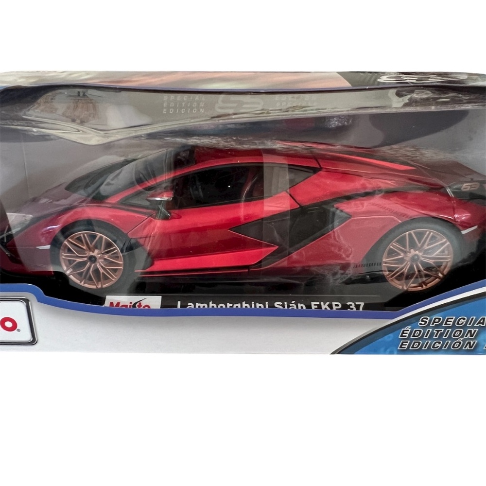 Car Maisto Lamborghini Sian FKP 37 Bright Red 1:18 Diecast New in Box Special Ed